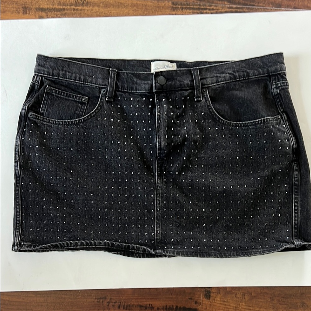 Universal Thread Black Studded Denim Skirt